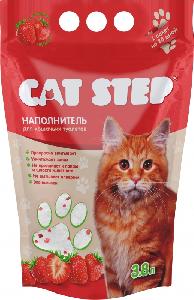 Наполнитель для кошачьего туалета Cat Step силикагель клубника 3,8 л.