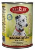 Консервы для щенков Berkley кролик с овсяными хлопьями 0,4 кг.